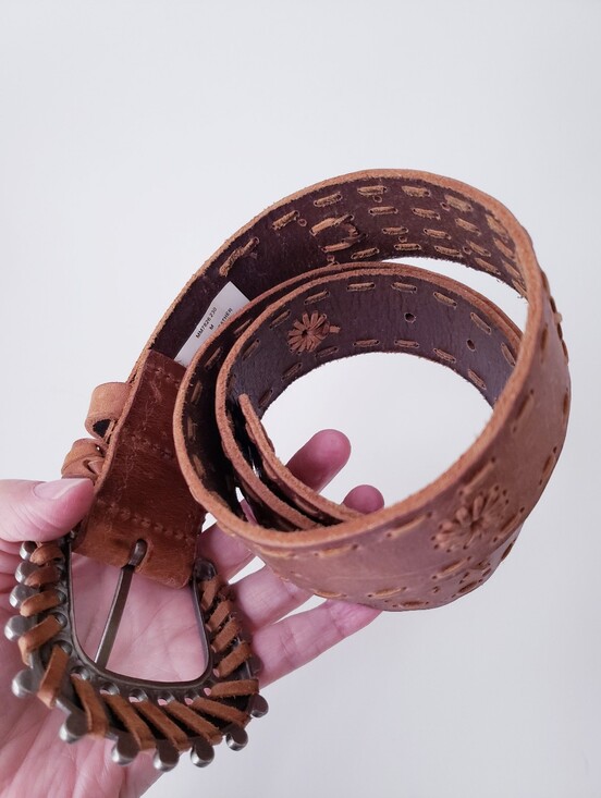 Vintage Miss Me Tan Leather Belt main image 16